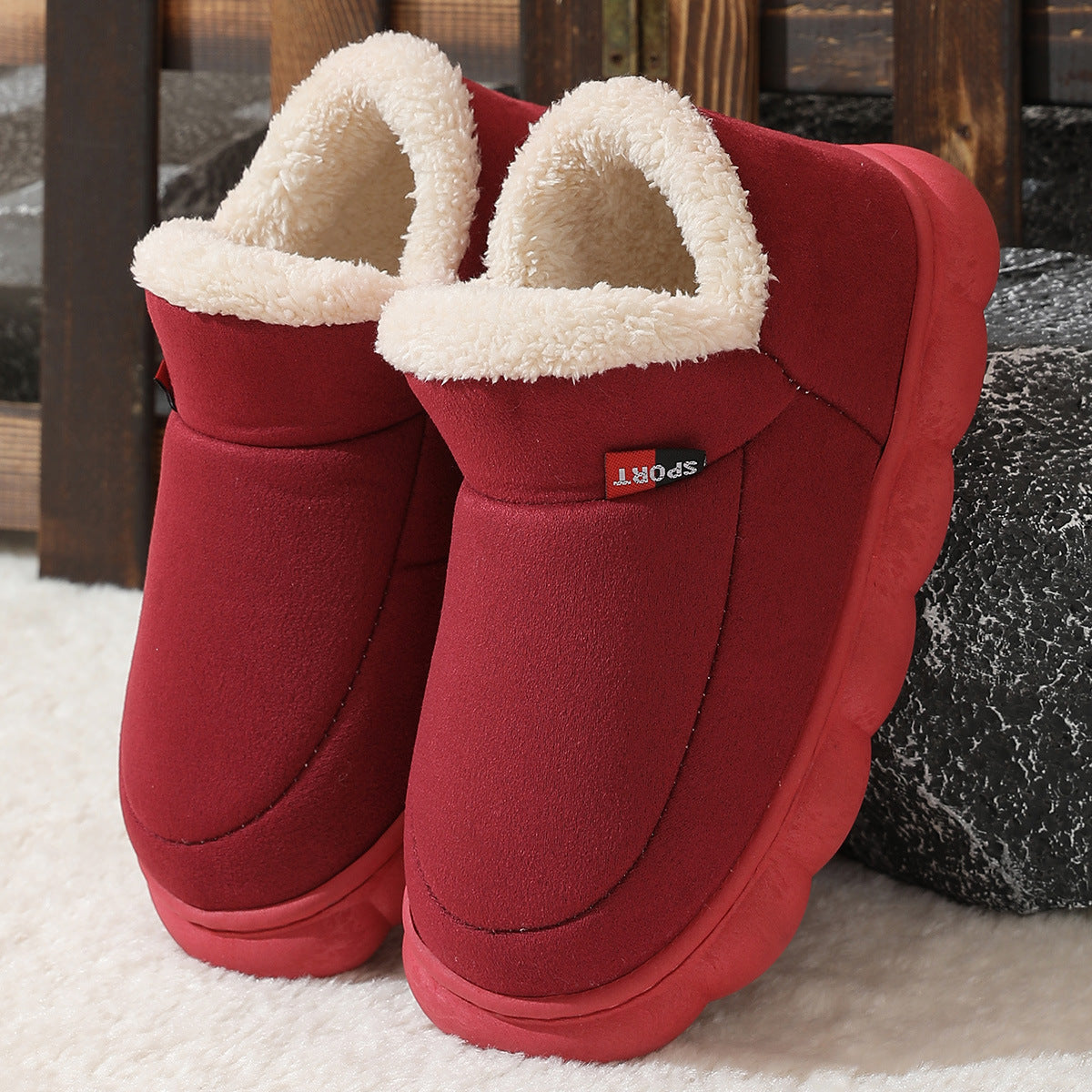 Chaussures d'hiver en coton et peluche